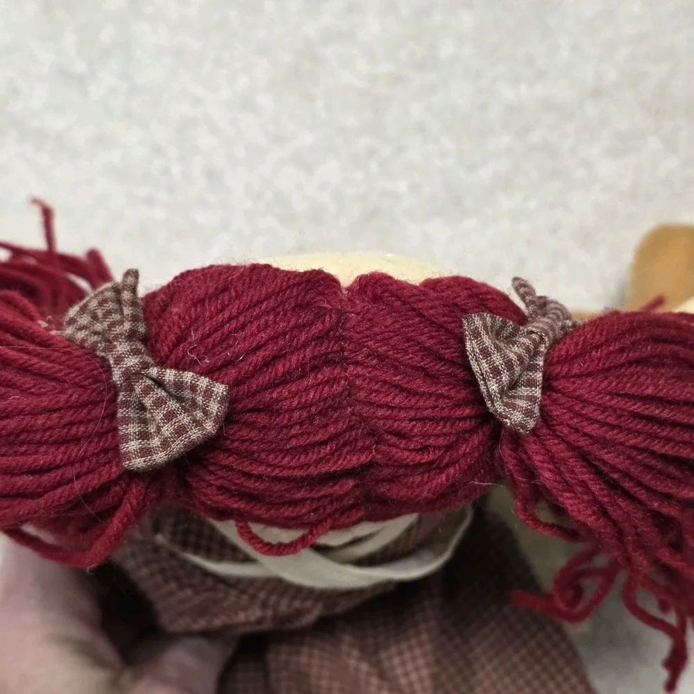 Vtg Handmade Raggedy Ann Doll Gingerbread Man 18 in Hanging‎ Shelf Sitter Rustic
